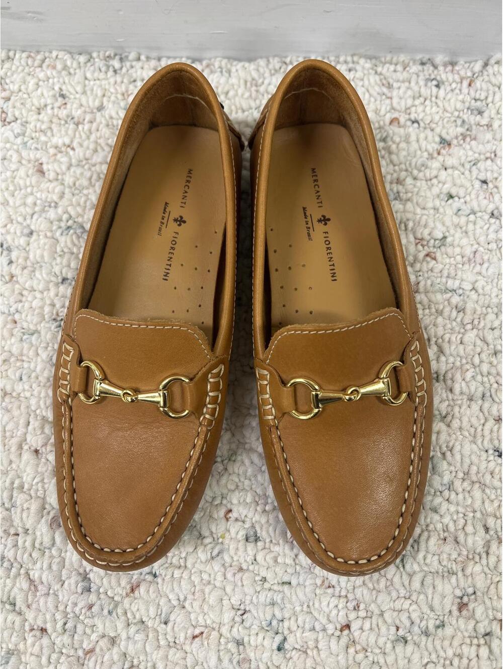 Mercanti Fiorentini Tan Leather Driving Loafers